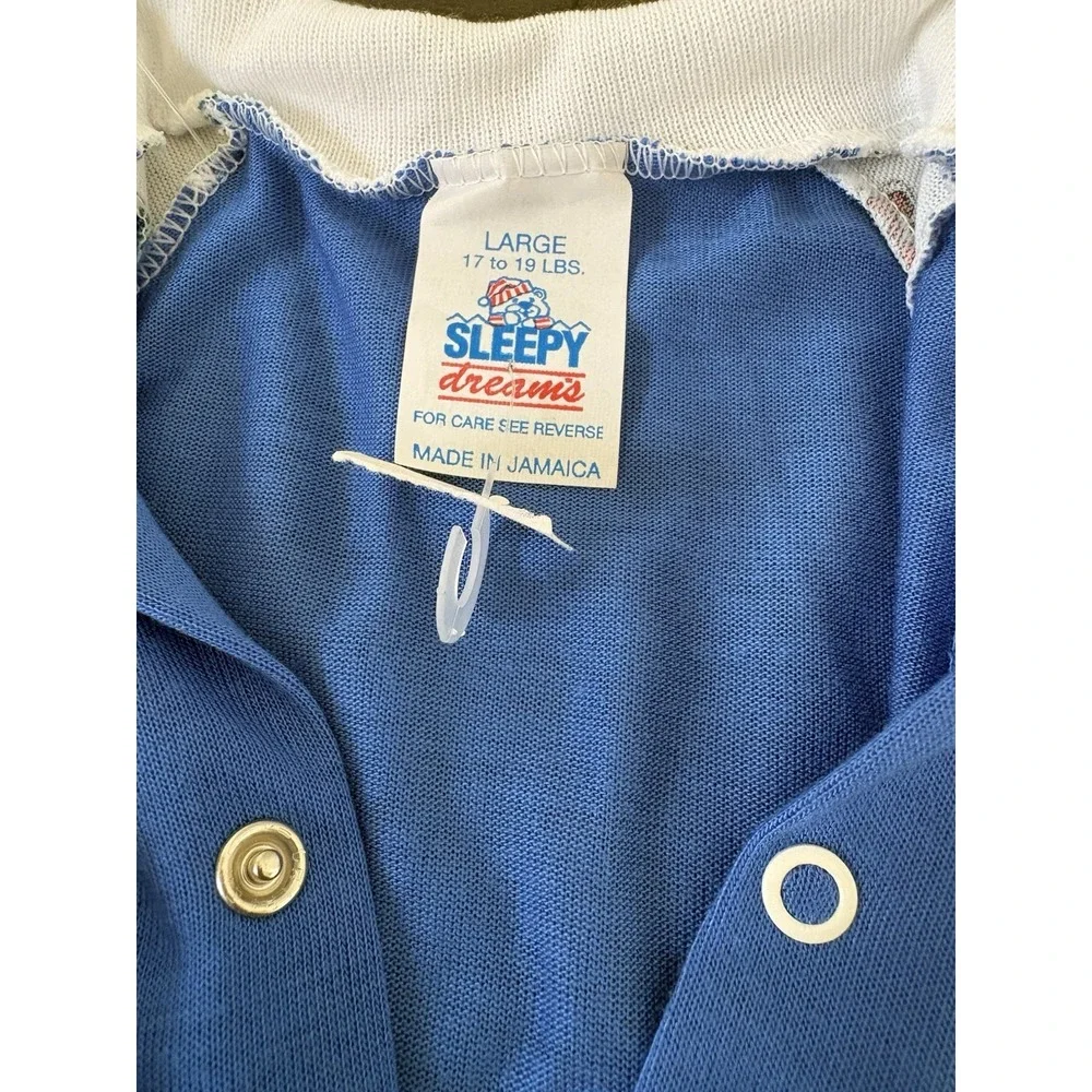 Sleepy Dreams Vintage Baby Footie Pajama Romper Boy's Size Large 17-19lbs NWT